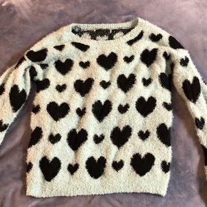 Fluffy heart sweater